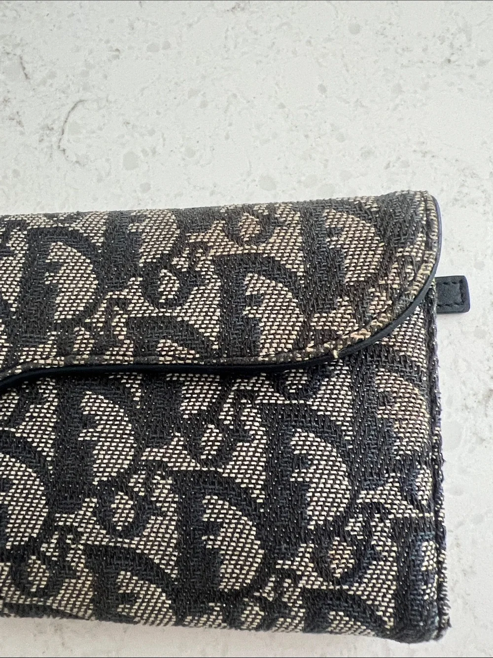 Dior Monogram Saddle Wallet in Navy with Gold 'D' Charm